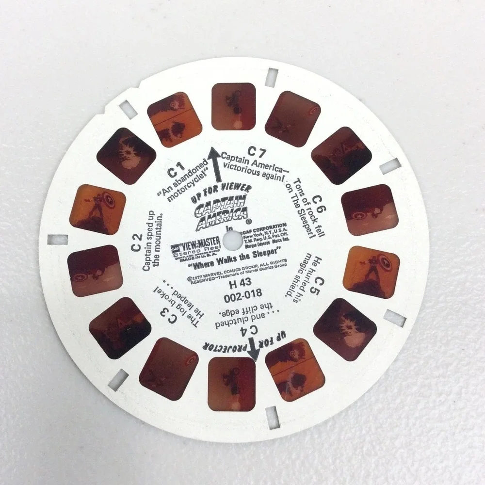View Master GAF One Reel H43 Captain America C1-7 Where Walks the‎ Sleeper 1977